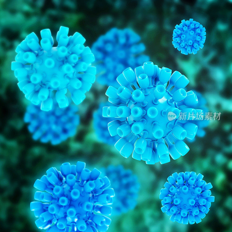 肝炎病毒- 3d渲染插图